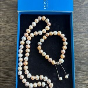 Imperial Pearls Multicolor Freshwater Pearl Necklace & Bracelet Set NIB (P)